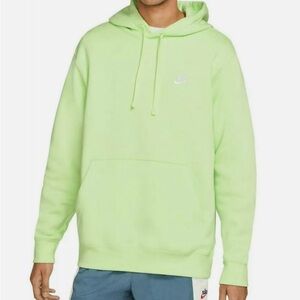 NWT SALE Nike Sportswear Club Coupe Fit Fleece Line Hooded Sweatshirt Lime Small